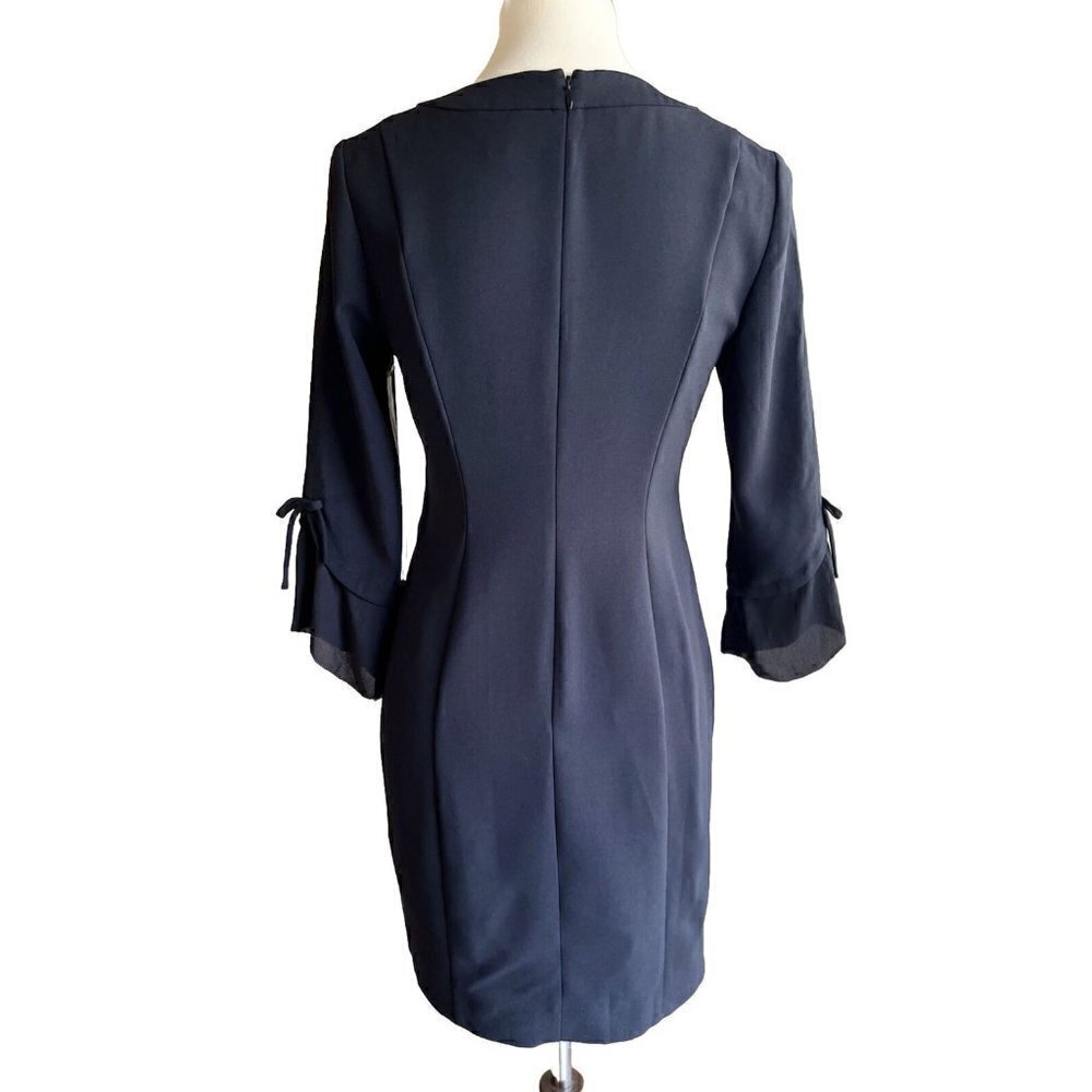Chelsea28 Womens Black Ruffle Sleeve Bateau neck Shift Dress Size XS - Picture 13 of 16